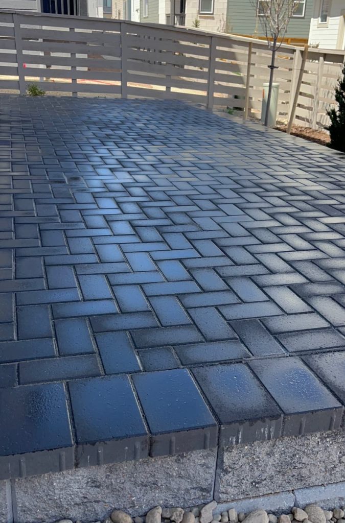 Premium Belgard interlocking paver driveway and walkway installation in Centennial