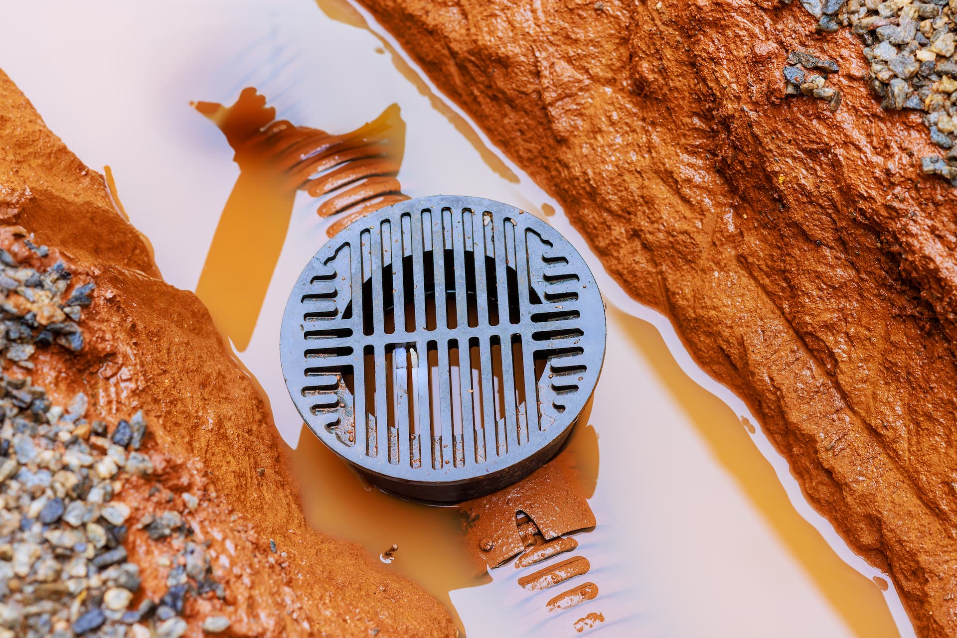 Drainage solution installation on the process